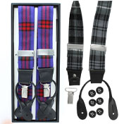 Braces, Tartan Suspenders Dual Clip & Button, Montgomery